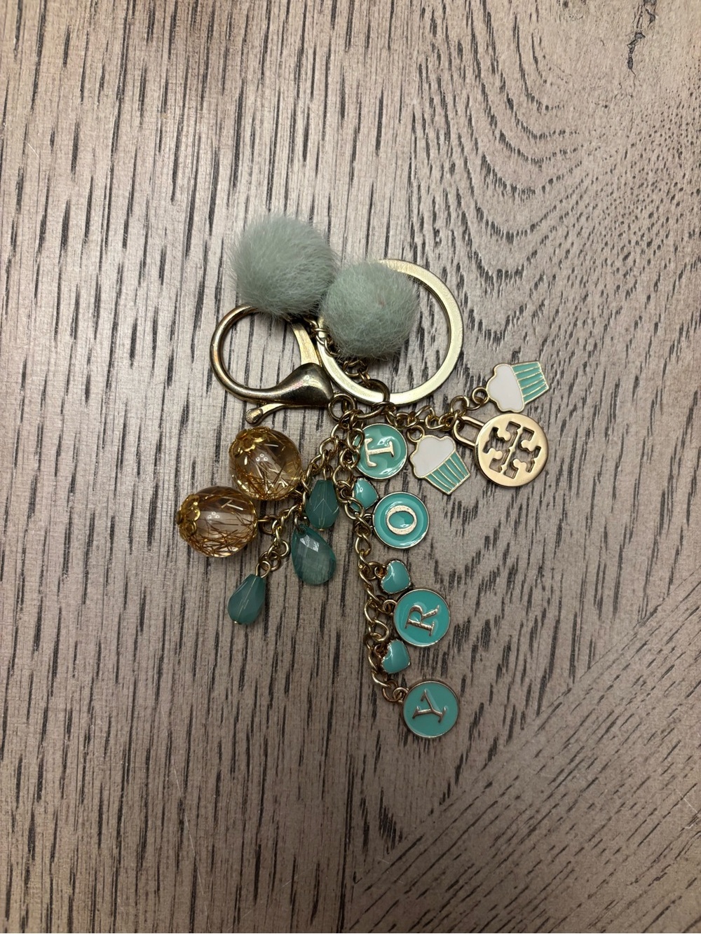 Tory Burch Charm Keychain/Bag Charm Gold Tone
